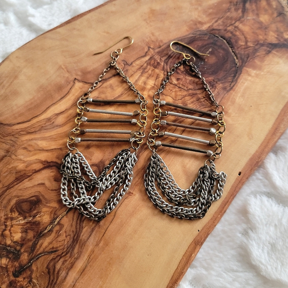Gorgeous Mixed Metal Ladder Earrings